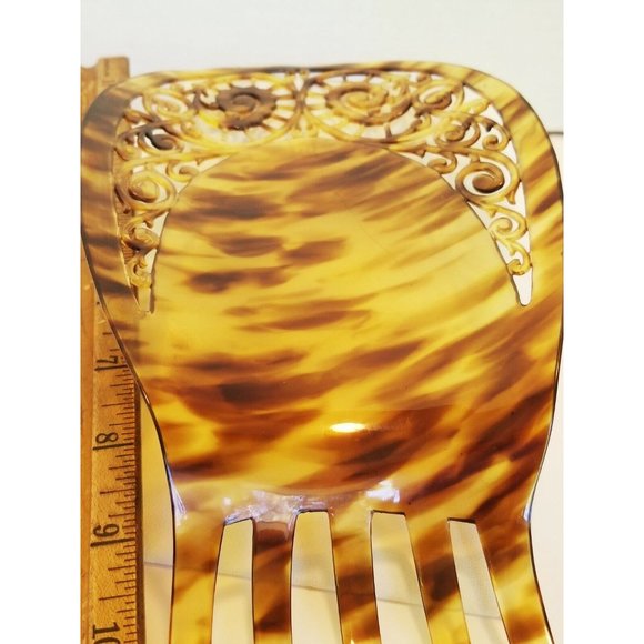 Art Deco Nouveau Victorian Hair Comb Faux Tortoise Shell Antique Huge (A2972) main image 4